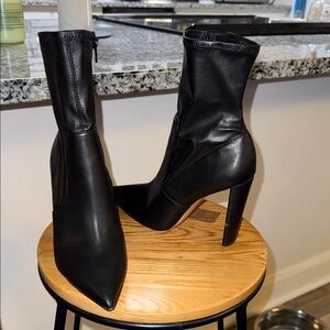 Aldo Sleek Black Heeled Boots
